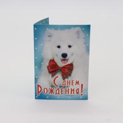 Мини открытка С днём рождения "Пёс" - увеличить