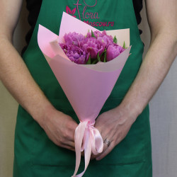 Букет из 7 фиолетовых тюльпанов - увеличить